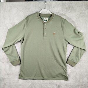 Kiel James Patrick Cozy Cabin Henleys Shirt Green Mens‎ 2XL Rustic Pullover